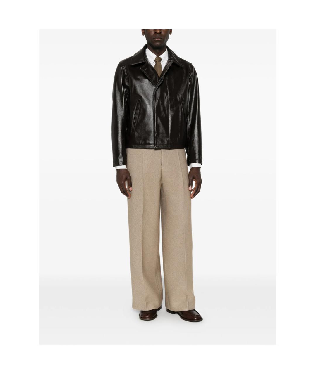 JACQUEMUS Бежевые хлопковые повседневные брюки, фото 3