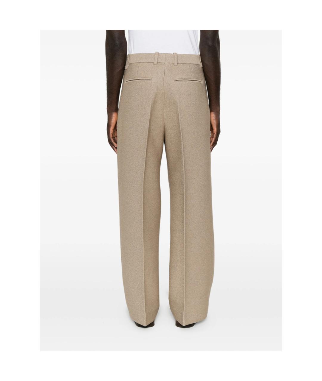 JACQUEMUS Бежевые хлопковые повседневные брюки, фото 4