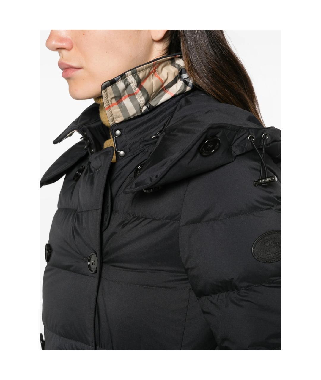 BURBERRY Черный полиэстеровый пуховик, фото 2