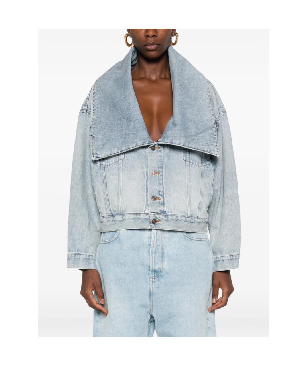 BALENCIAGA Голубая хлопковая куртка, фото 3
