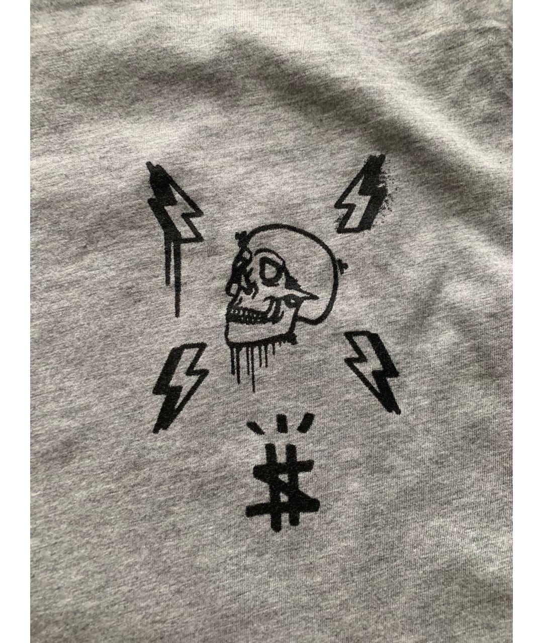 PHILIPP PLEIN Серая хлопковая футболка, фото 4