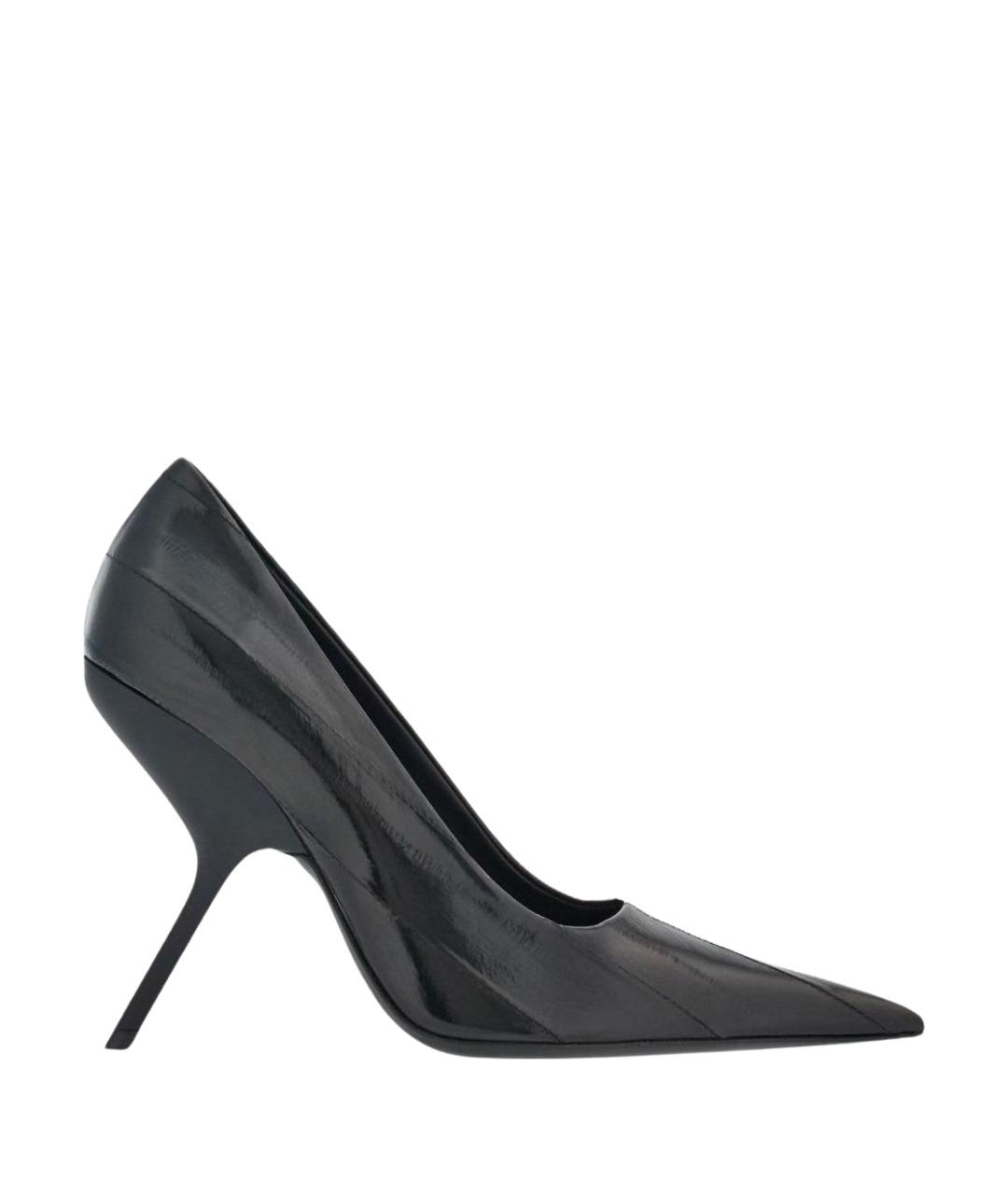 FERRAGAMO Черные кожаные туфли, фото 1