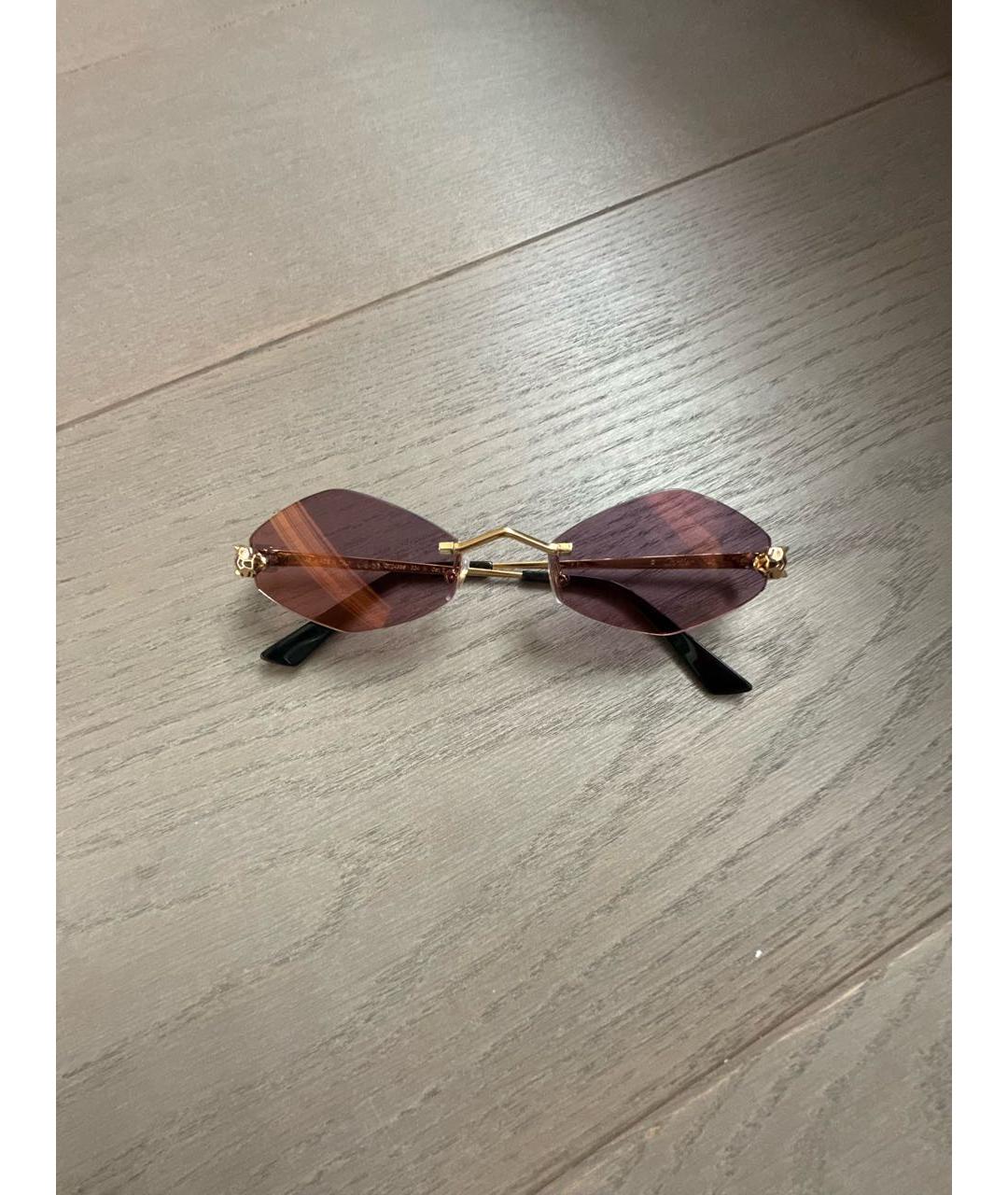 CARTIER Золотые металлические солнцезащитные очки, фото 9