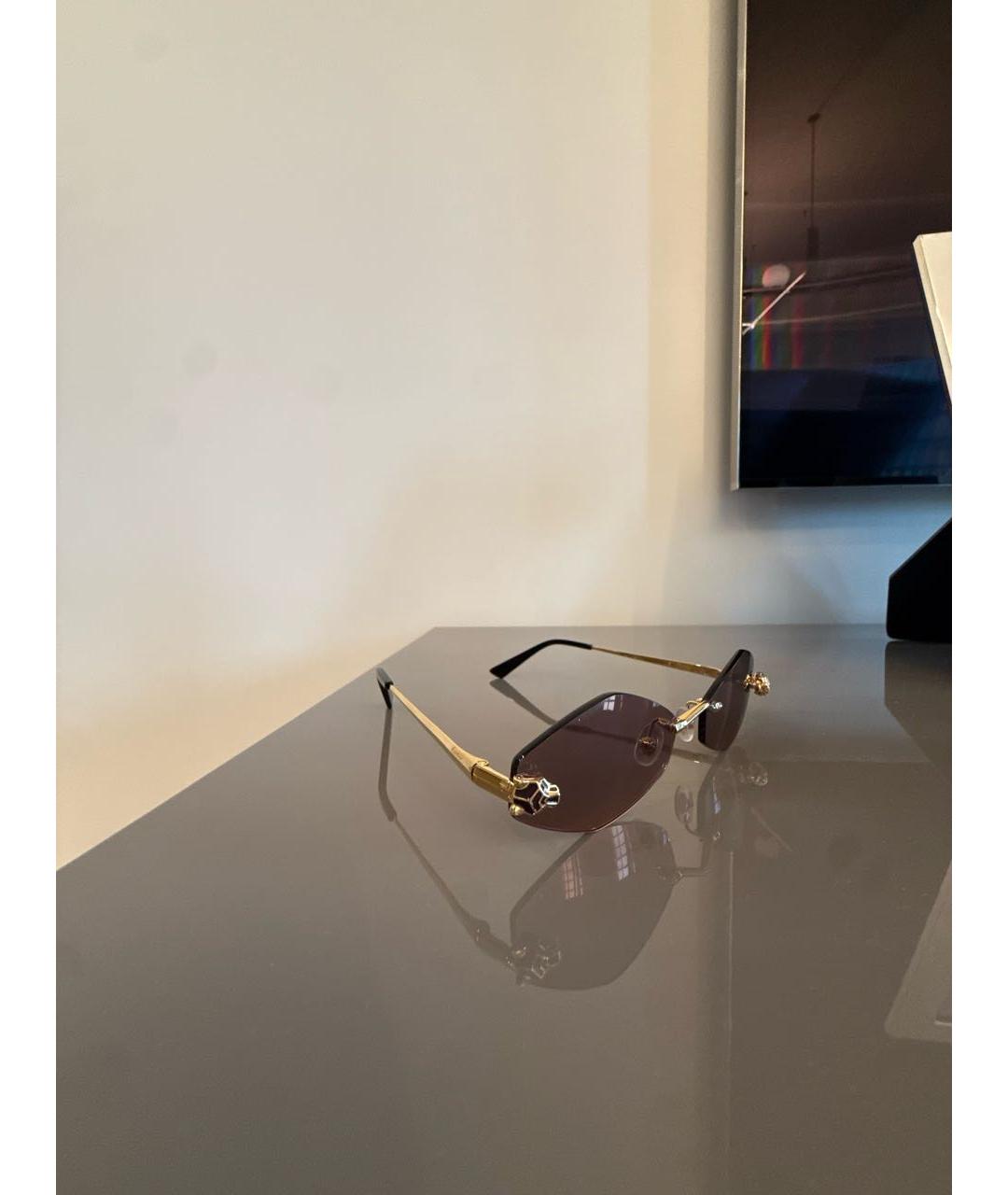 CARTIER Золотые металлические солнцезащитные очки, фото 2