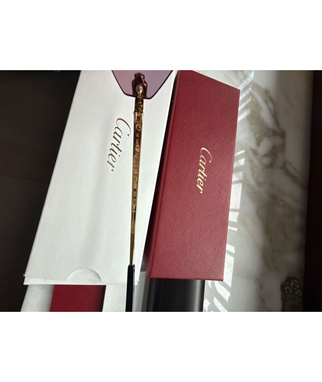 CARTIER Золотые металлические солнцезащитные очки, фото 6