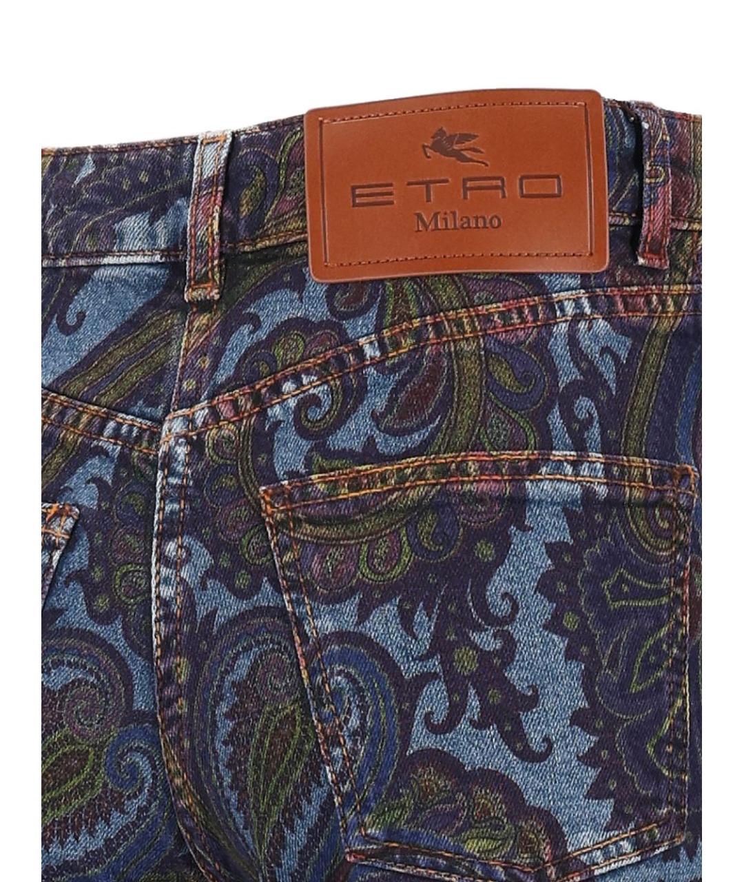 ETRO Мульти хлопко-эластановые джинсы клеш, фото 4