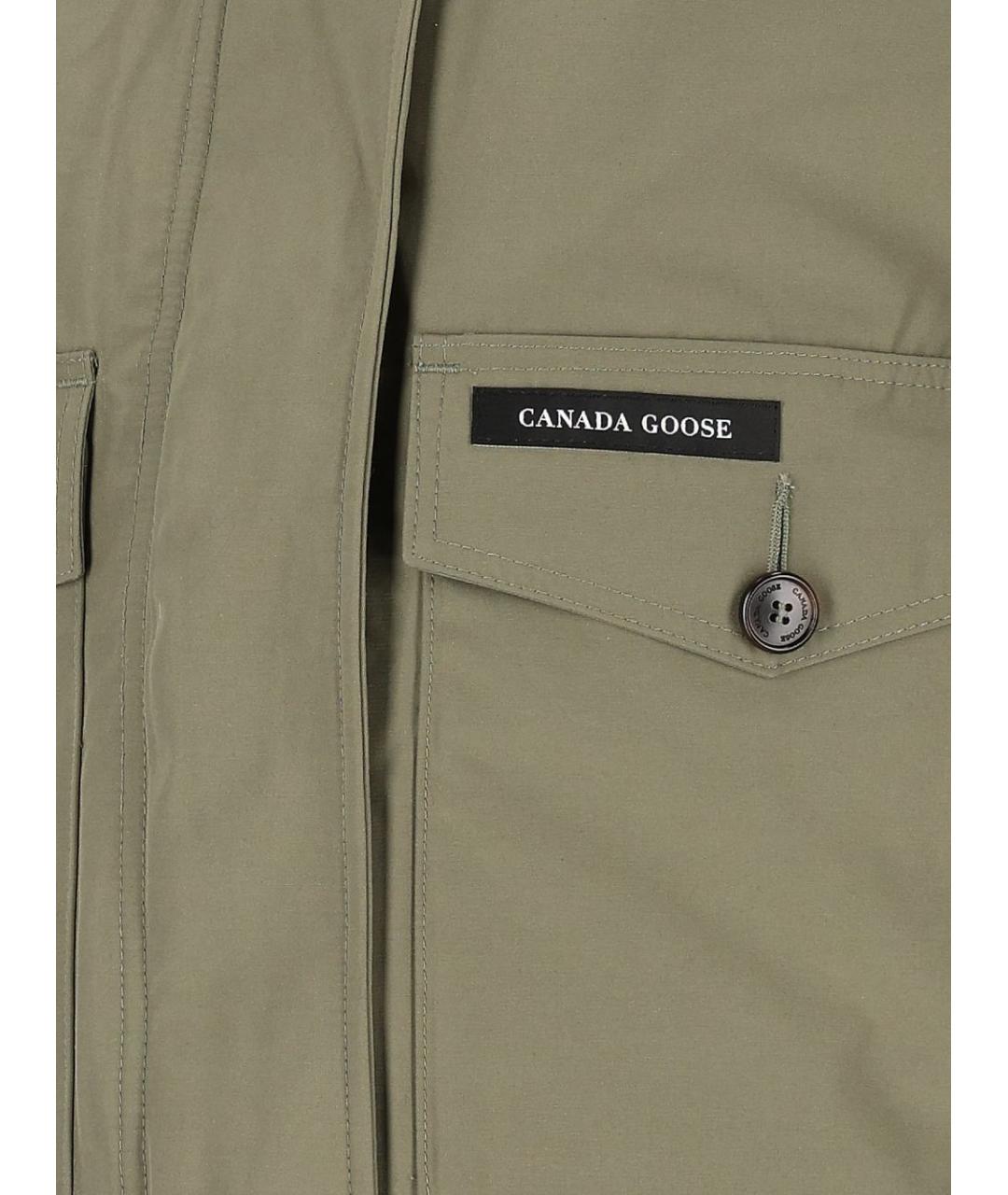 CANADA GOOSE Зеленая полиэстеровая куртка, фото 4