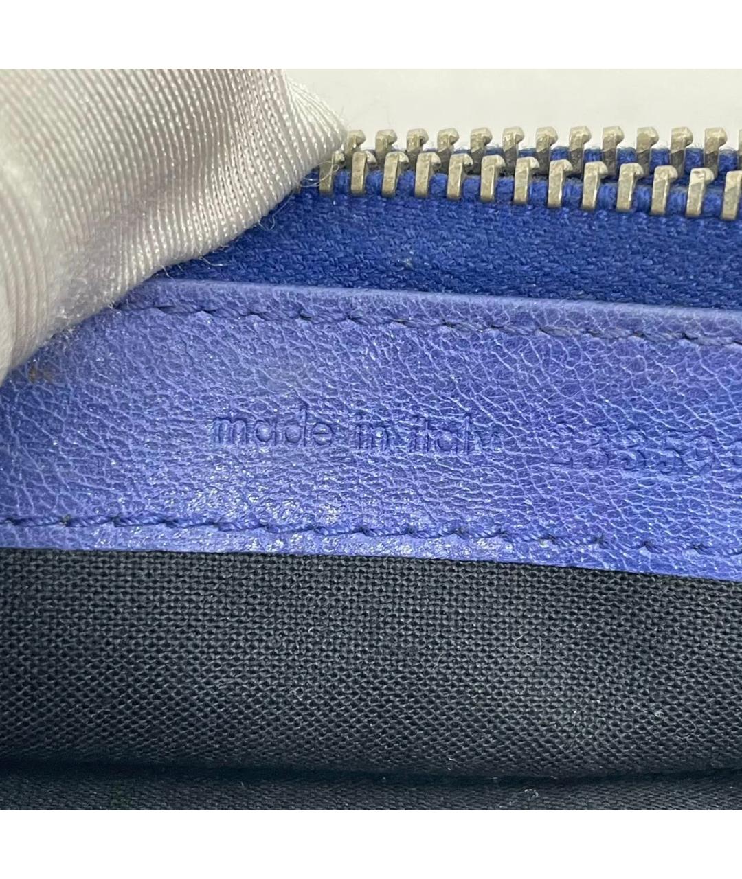BALENCIAGA Синий кожаный кошелек, фото 3