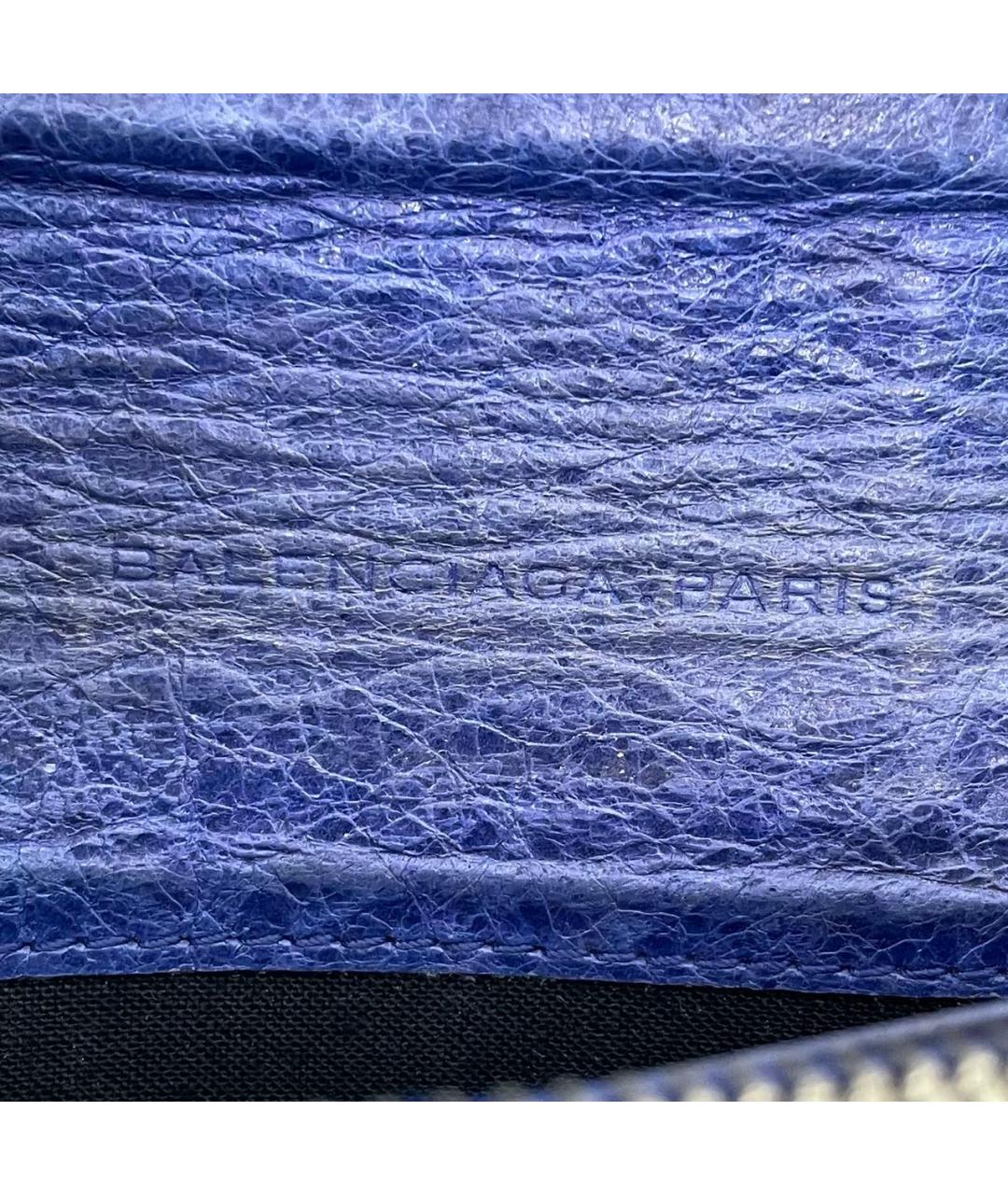 BALENCIAGA Синий кожаный кошелек, фото 5