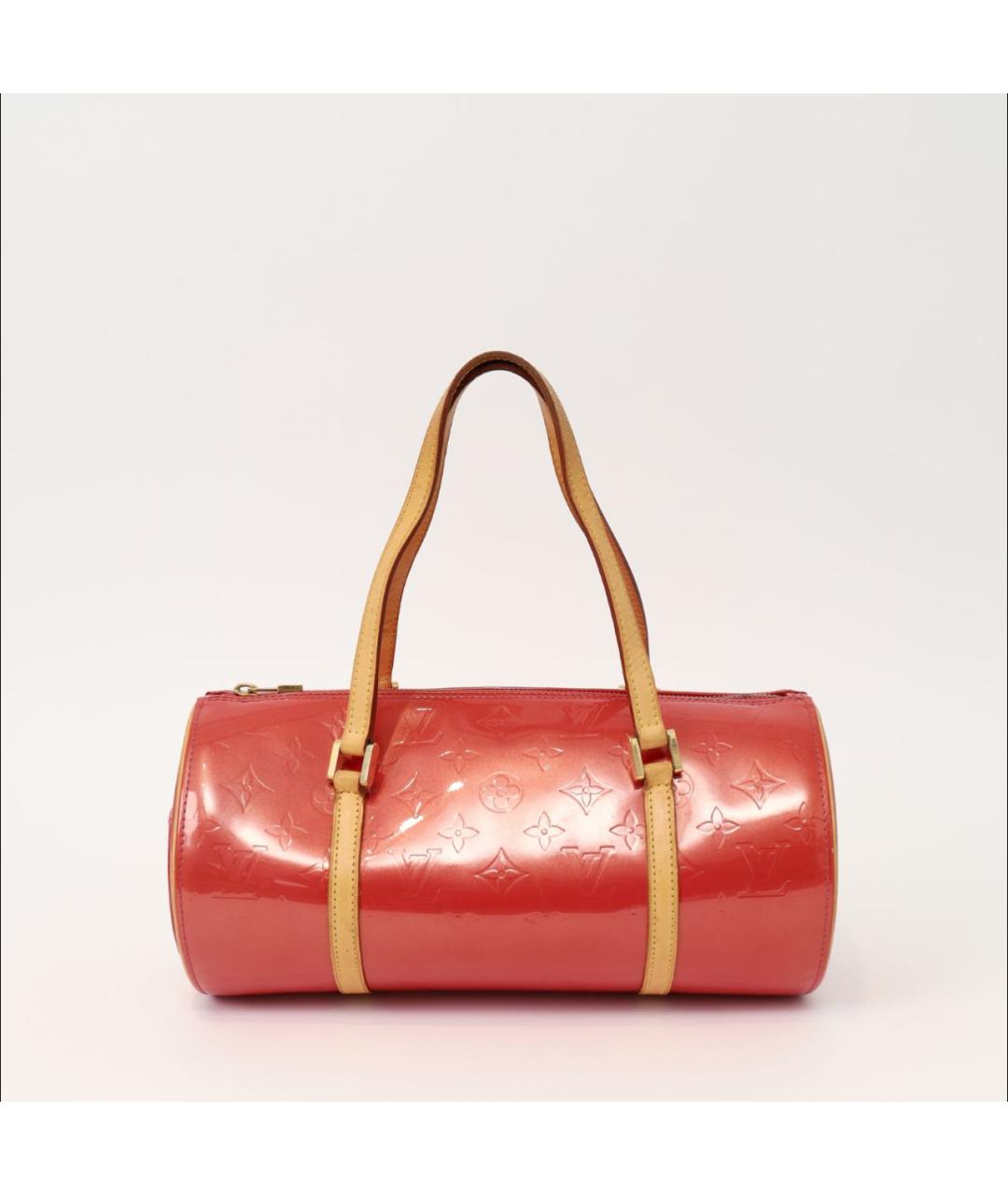 LOUIS VUITTON Коралловая сумка с короткими ручками из лакированной кожи, фото 6