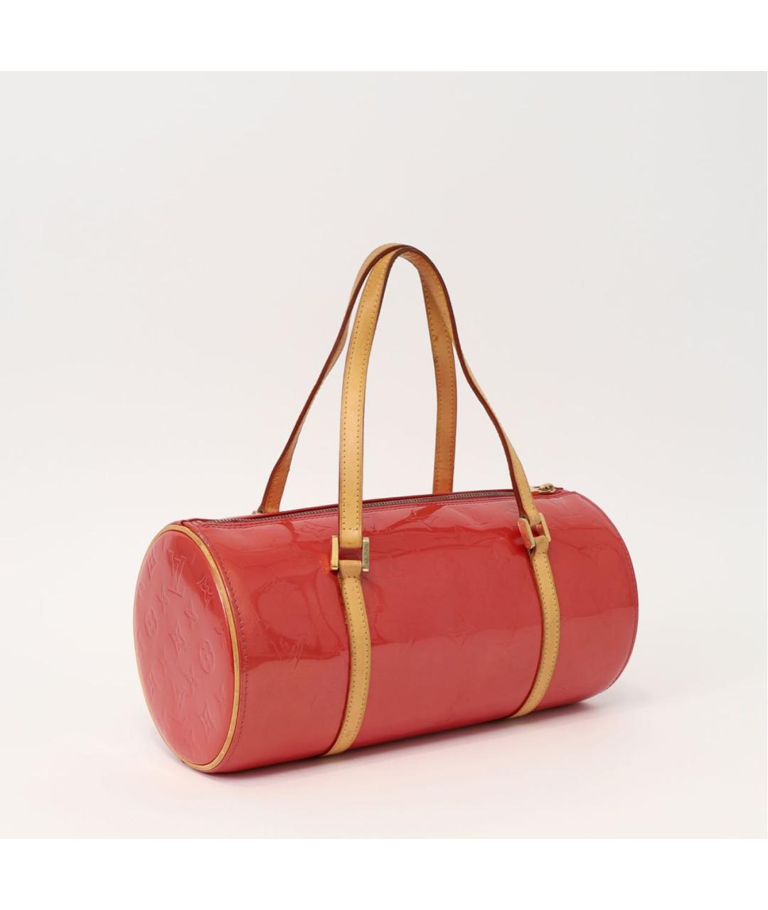 LOUIS VUITTON Коралловая сумка с короткими ручками из лакированной кожи, фото 3