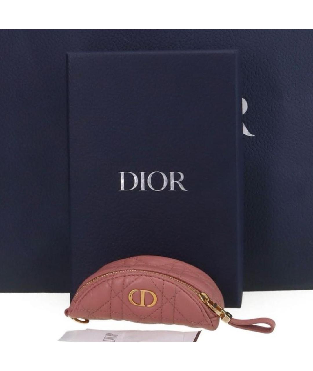 CHRISTIAN DIOR Бежевый кожаный кошелек, фото 5