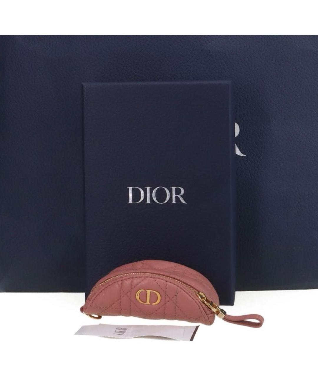 CHRISTIAN DIOR Бежевый кожаный кошелек, фото 2