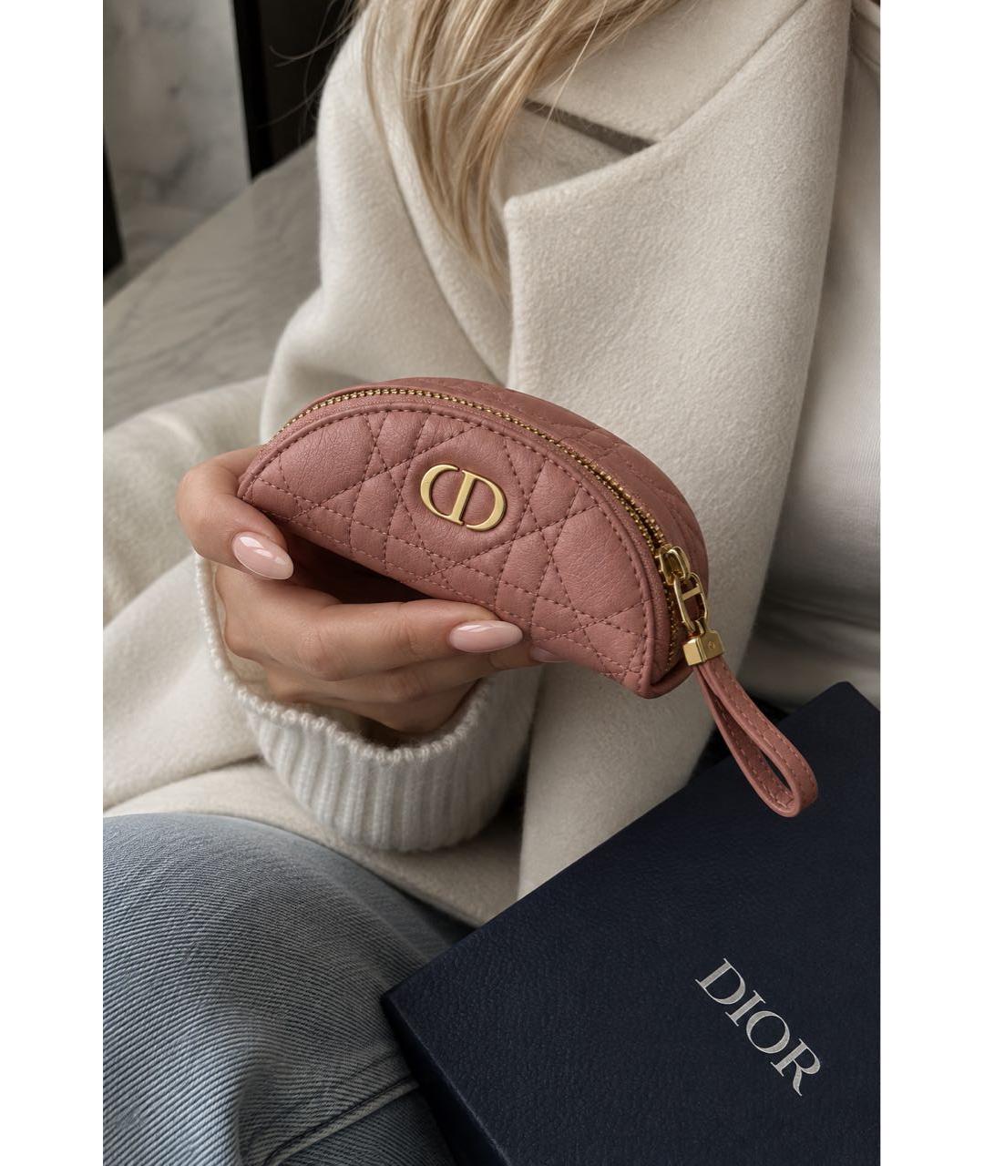 CHRISTIAN DIOR Бежевый кожаный кошелек, фото 3