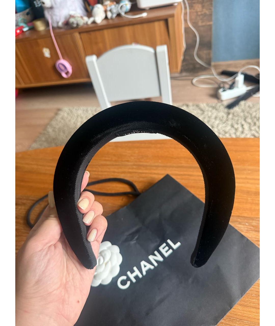 CHANEL Черный ободок, фото 3