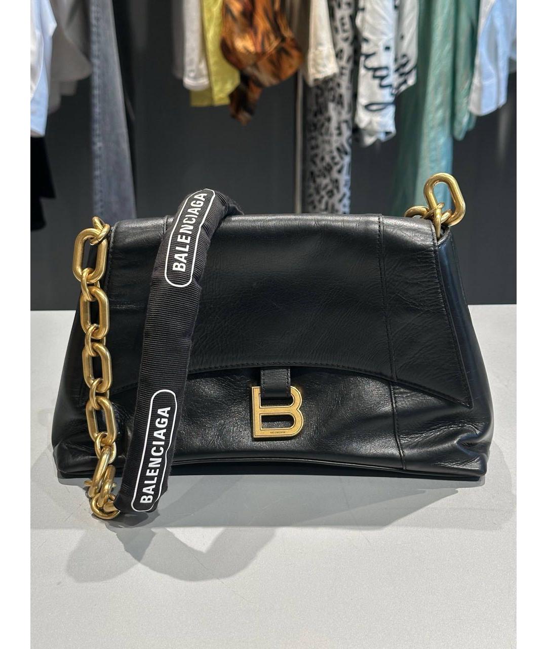 BALENCIAGA Черная кожаная сумка через плечо, фото 6