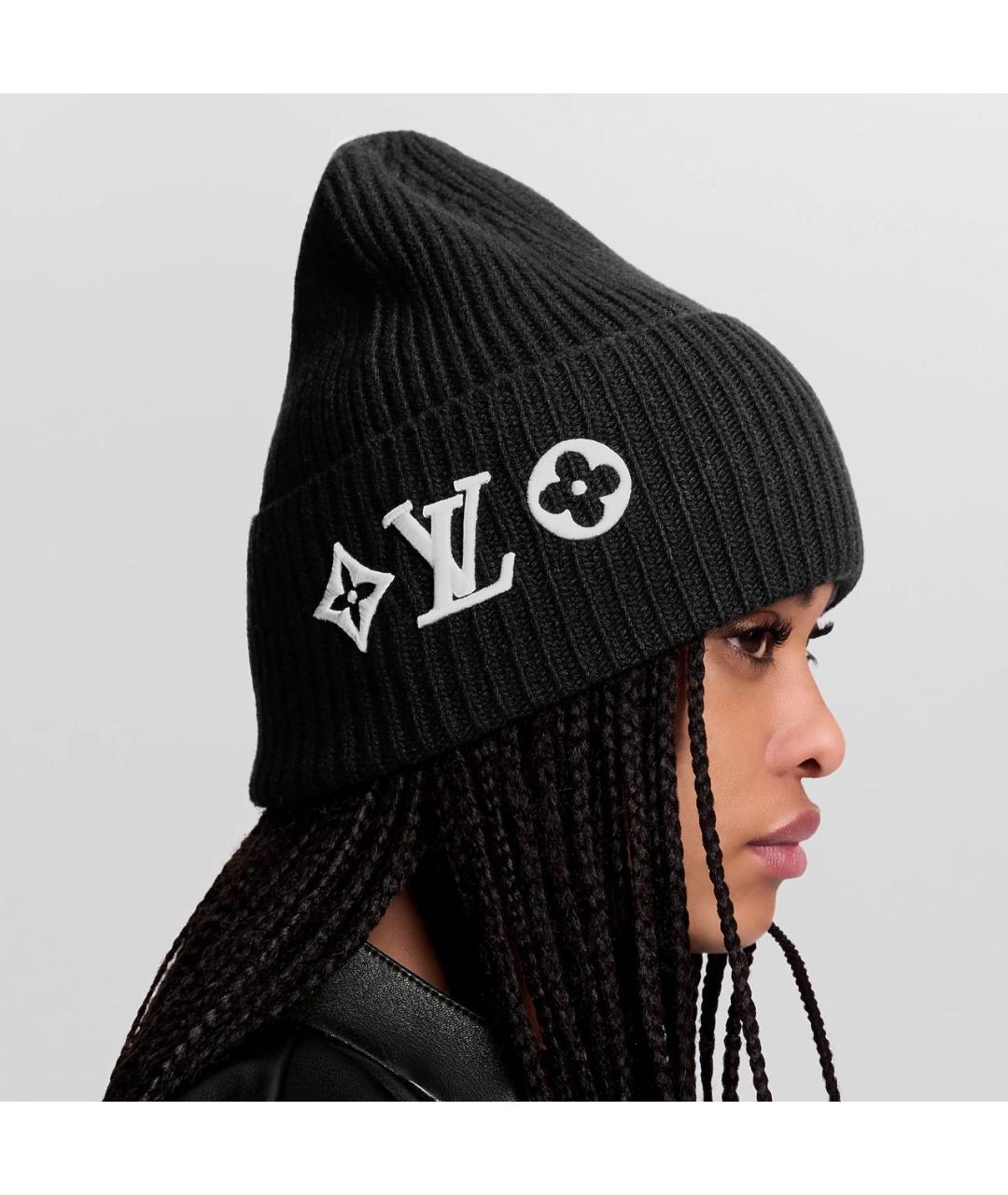 LOUIS VUITTON Черная шерстяная шапка, фото 4