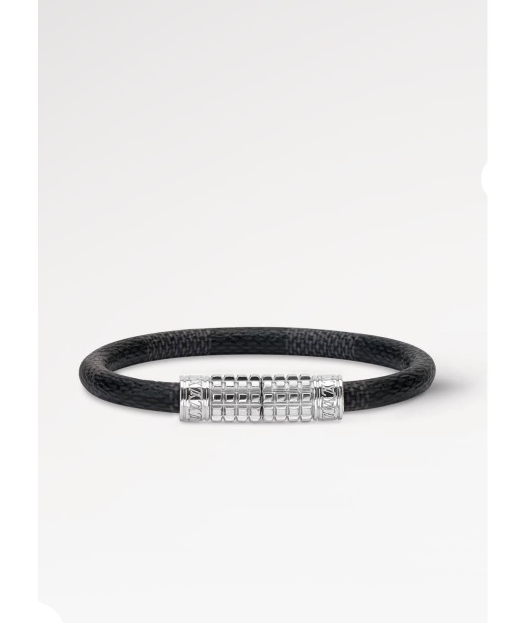 LOUIS VUITTON Серый кожаный браслет, фото 4
