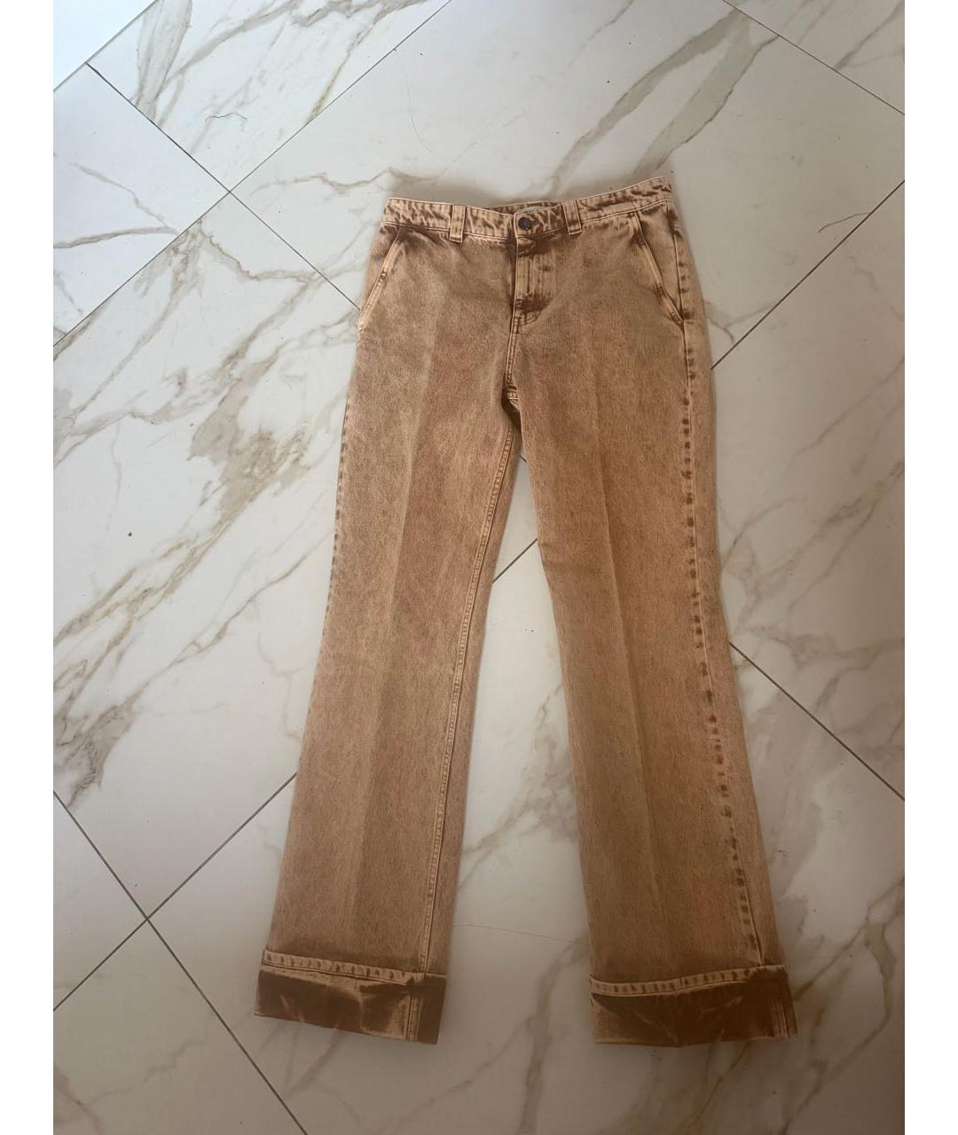 MIU MIU Горчичные хлопковые прямые джинсы, фото 8