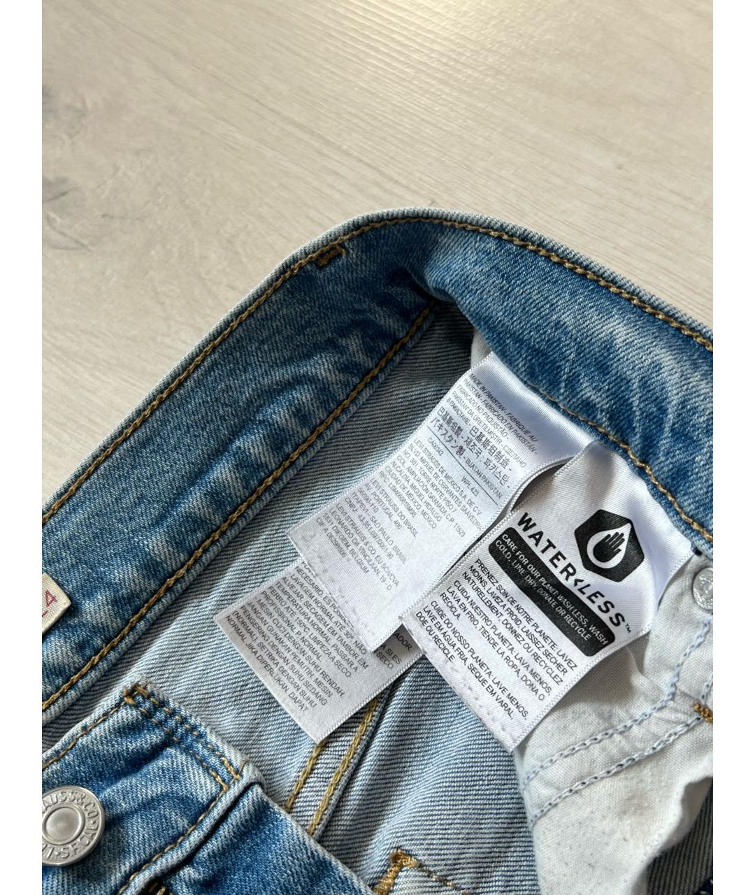 LEVI'S Голубые хлопковые джинсы слим, фото 7