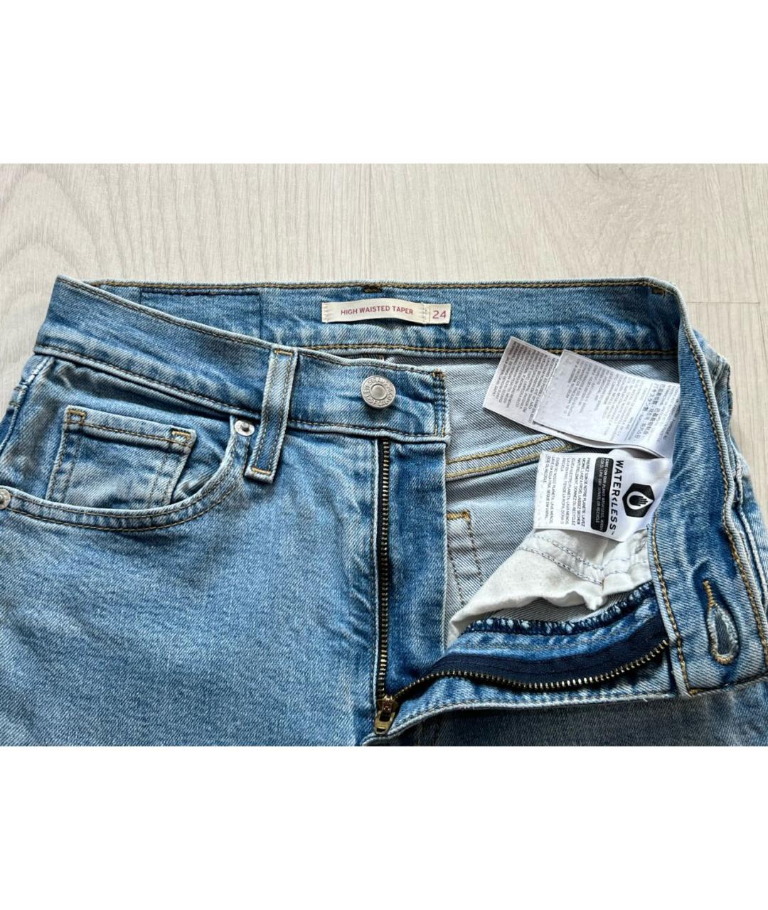 LEVI'S Голубые хлопковые джинсы слим, фото 6