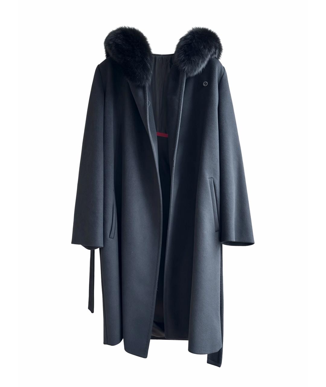 MAX MARA STUDIO Черное шерстяное пальто, фото 1