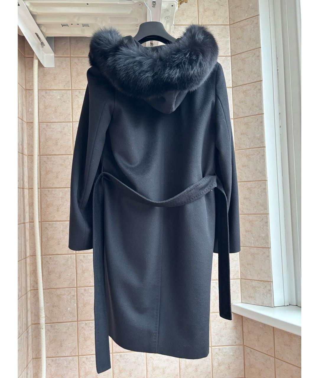 MAX MARA STUDIO Черное шерстяное пальто, фото 2