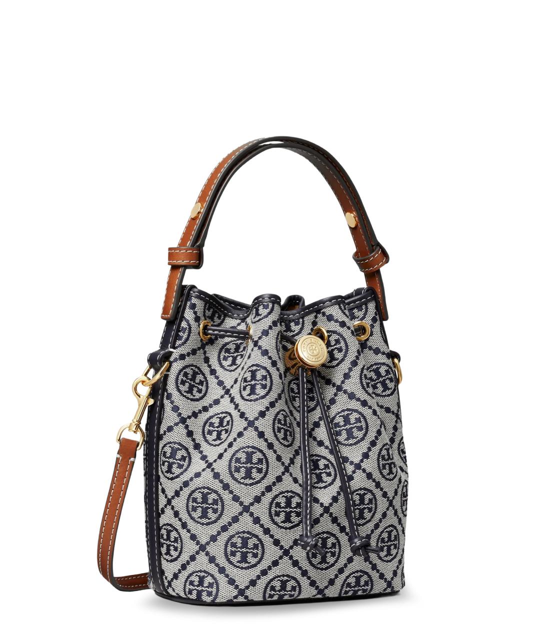 TORY BURCH Синяя хлопковая сумка с короткими ручками, фото 3