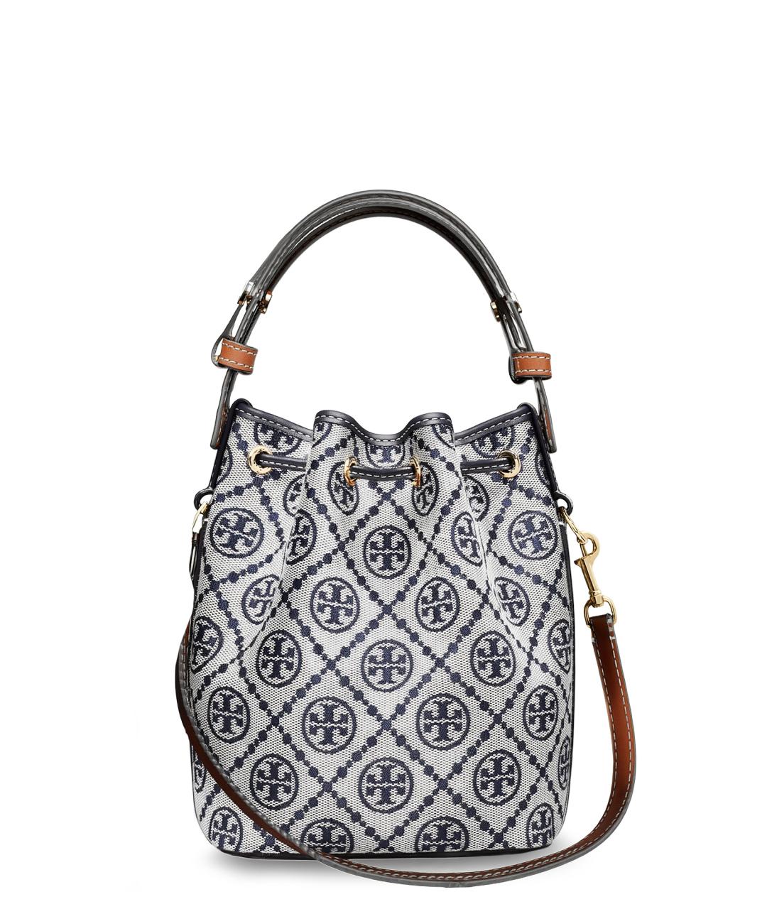TORY BURCH Синяя хлопковая сумка с короткими ручками, фото 2