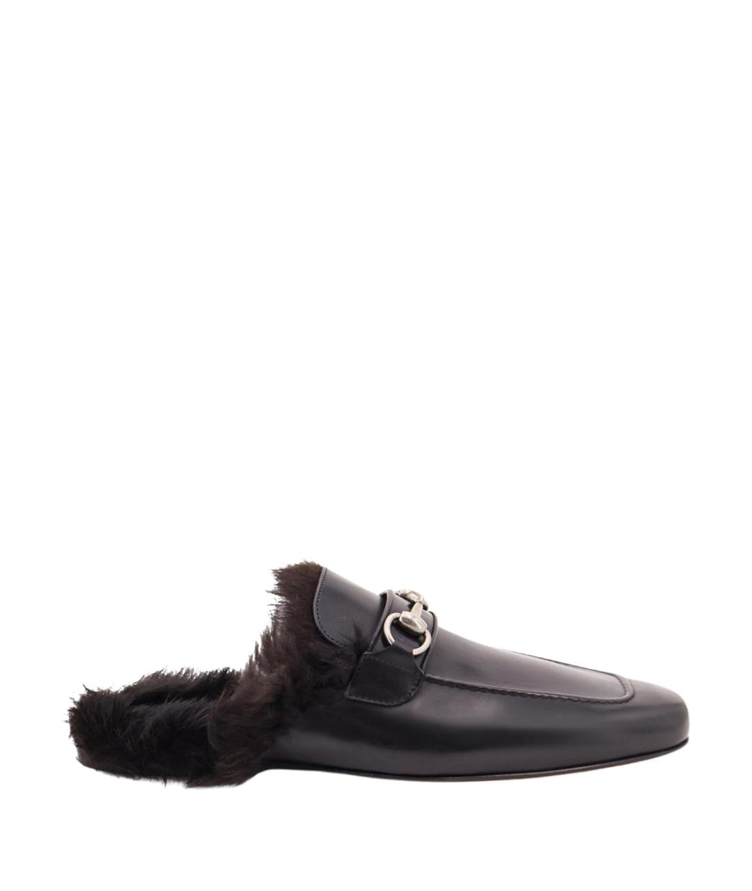 GUCCI Черные кожаные лоферы, фото 1
