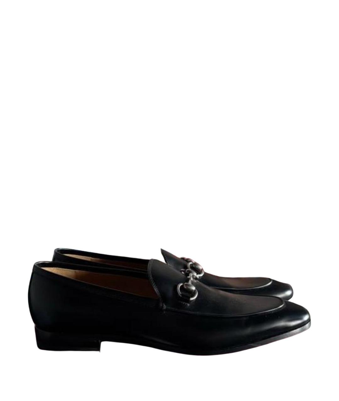 GUCCI Черные кожаные лоферы, фото 1