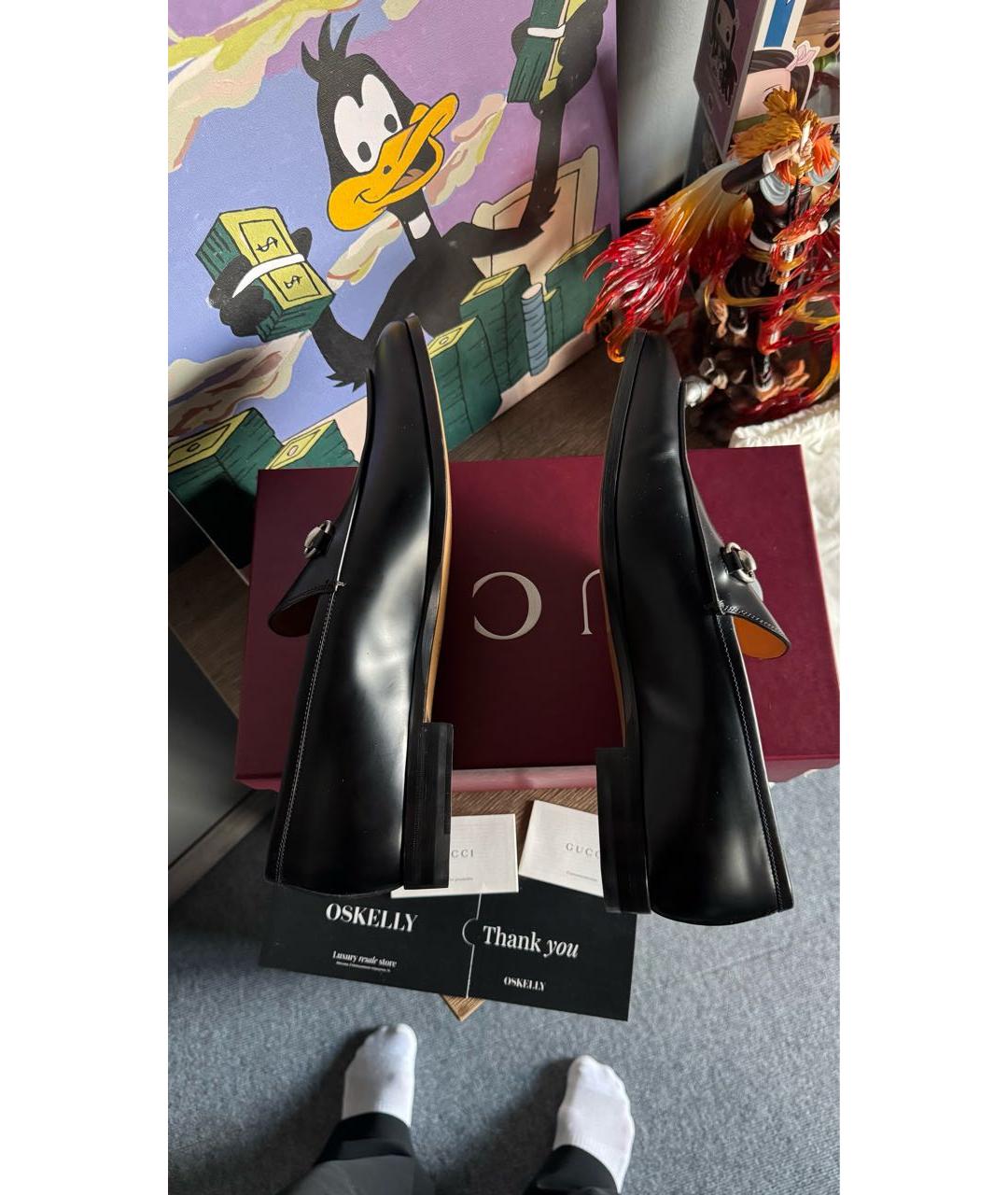 GUCCI Черные кожаные лоферы, фото 4