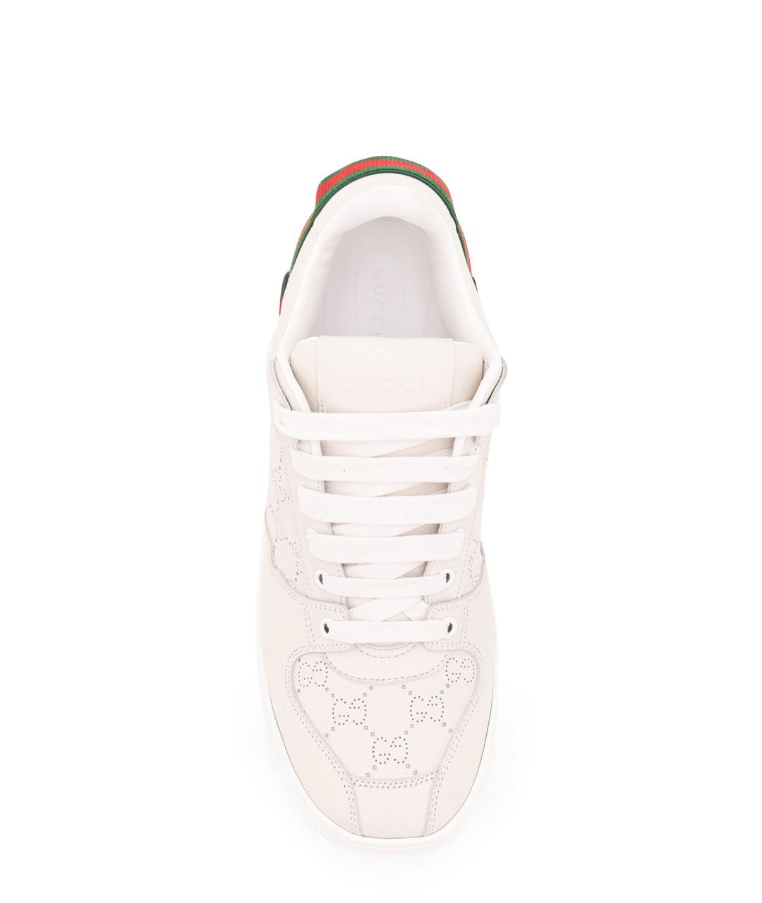 GUCCI Белые кожаные низкие кроссовки / кеды, фото 5