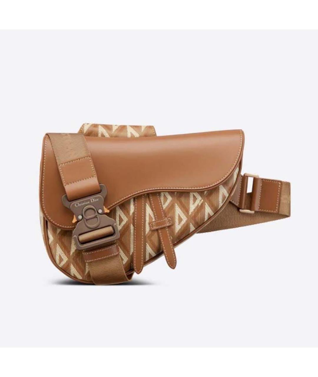 CHRISTIAN DIOR Коричневая кожаная сумка на плечо, фото 5