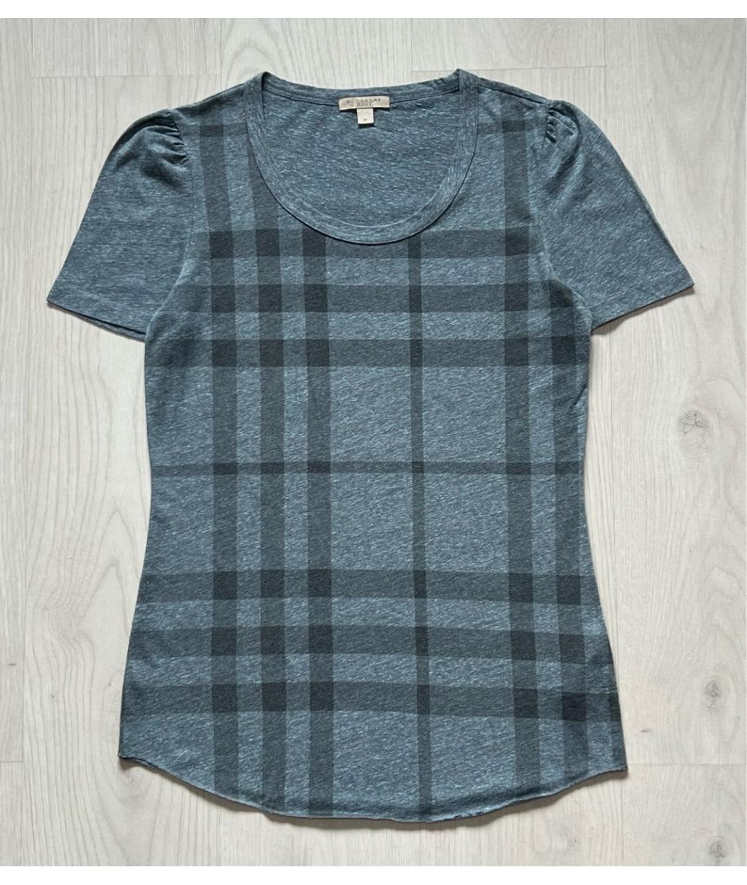 BURBERRY Синяя хлопковая футболка, фото 8
