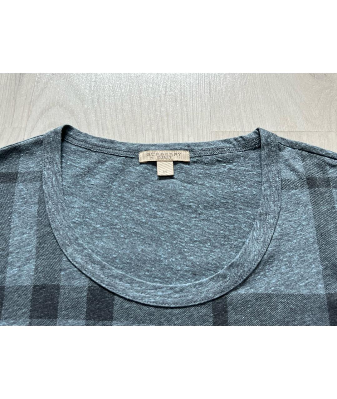 BURBERRY Синяя хлопковая футболка, фото 6