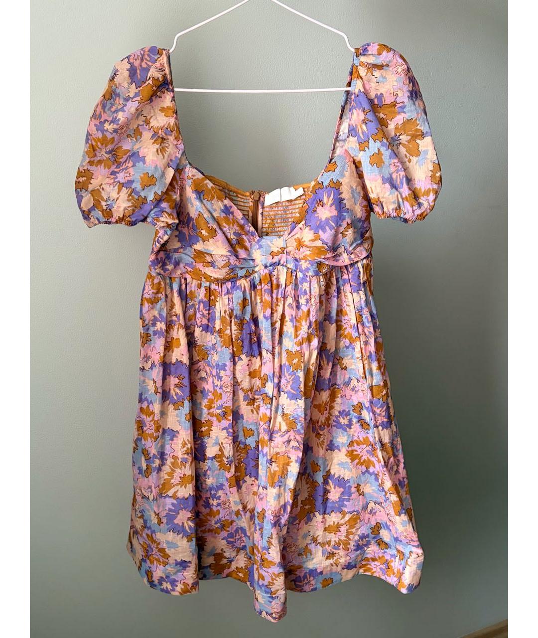 ZIMMERMANN Фиолетовое хлопковое повседневное платье, фото 4