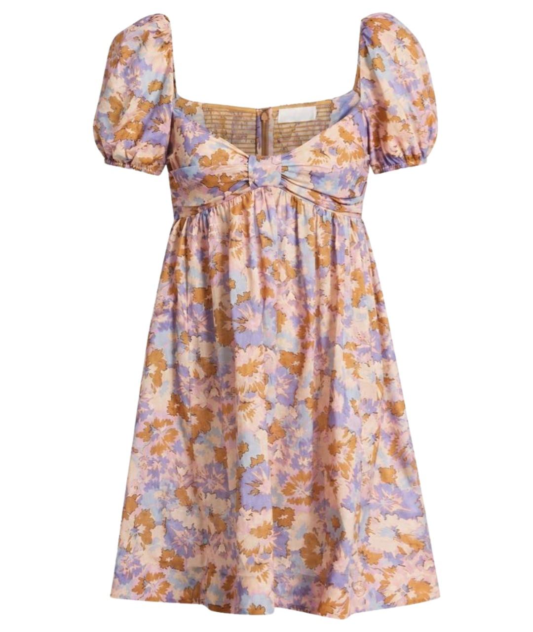 ZIMMERMANN Фиолетовое хлопковое повседневное платье, фото 1
