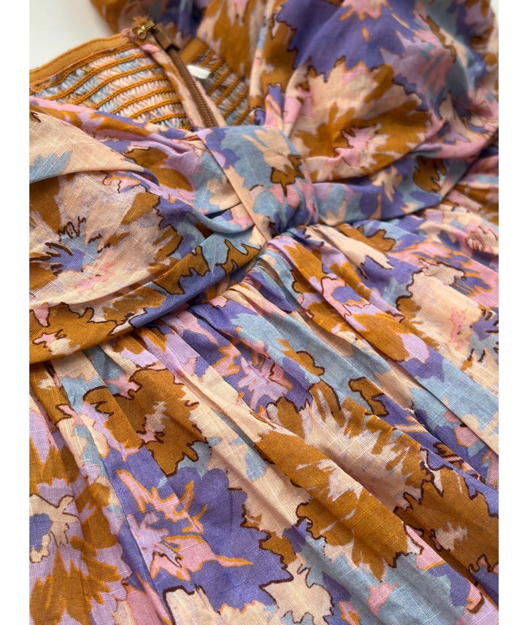 ZIMMERMANN Фиолетовое хлопковое повседневное платье, фото 3