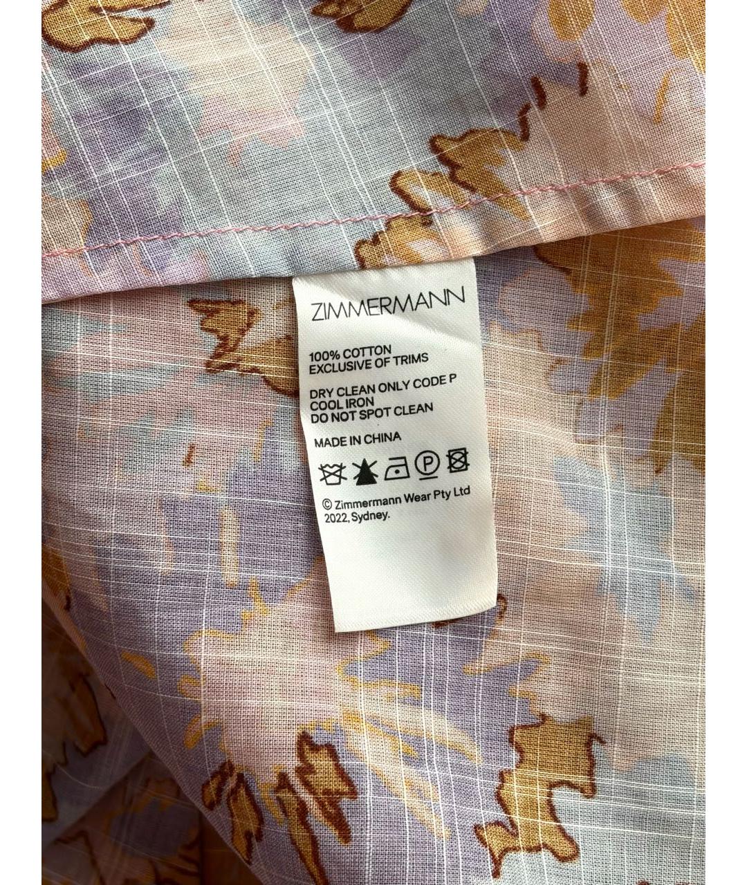 ZIMMERMANN Фиолетовое хлопковое повседневное платье, фото 7