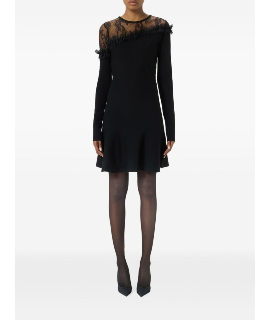 BLUMARINE Черное шерстяное повседневное платье, фото 2