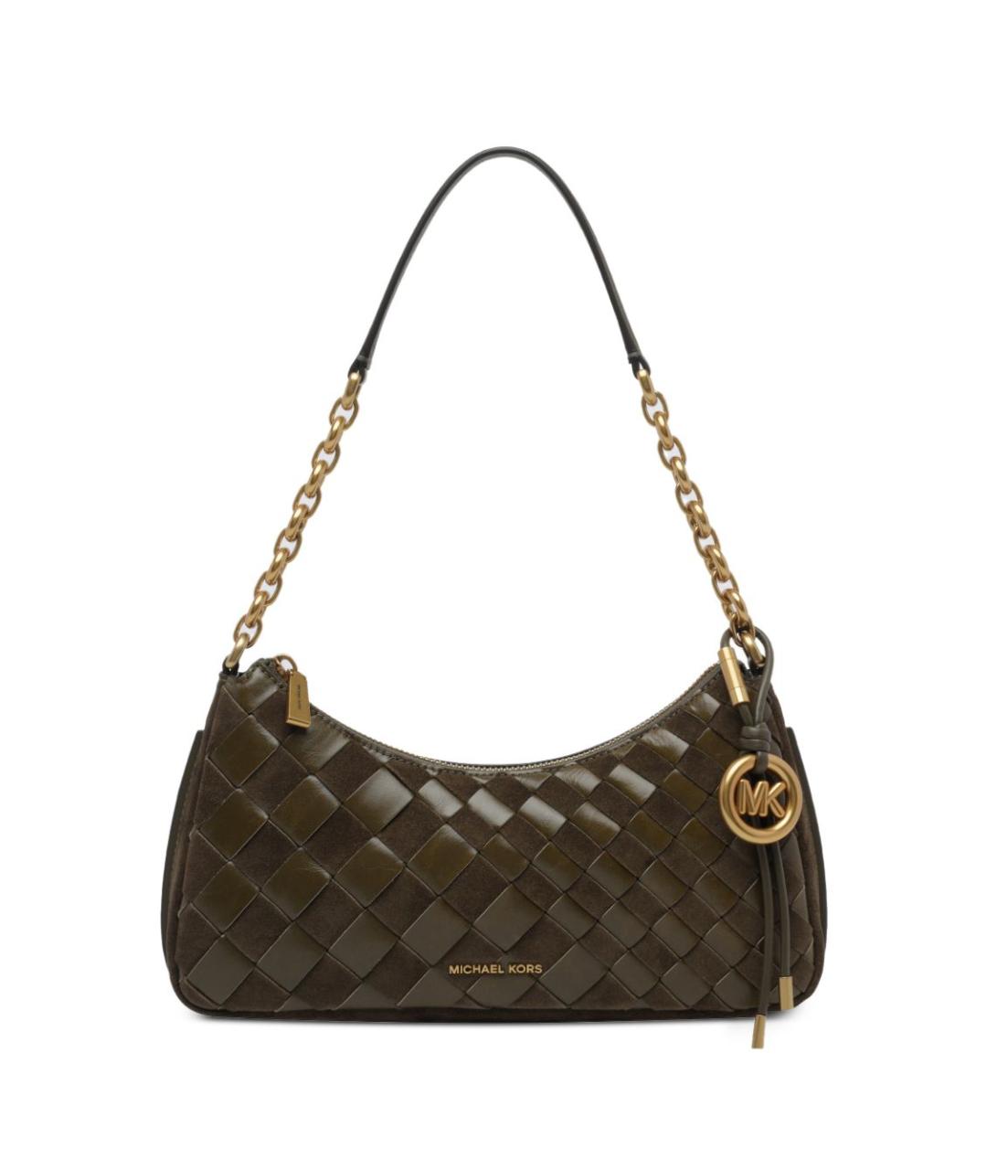 MICHAEL KORS Зеленая кожаная сумка тоут, фото 1