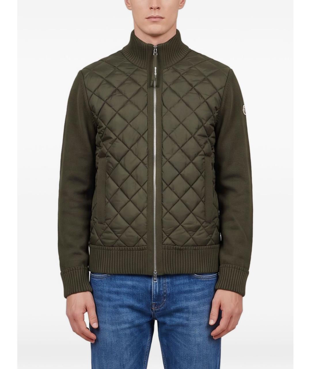 MONCLER Зеленый полиамидовый кардиган, фото 4