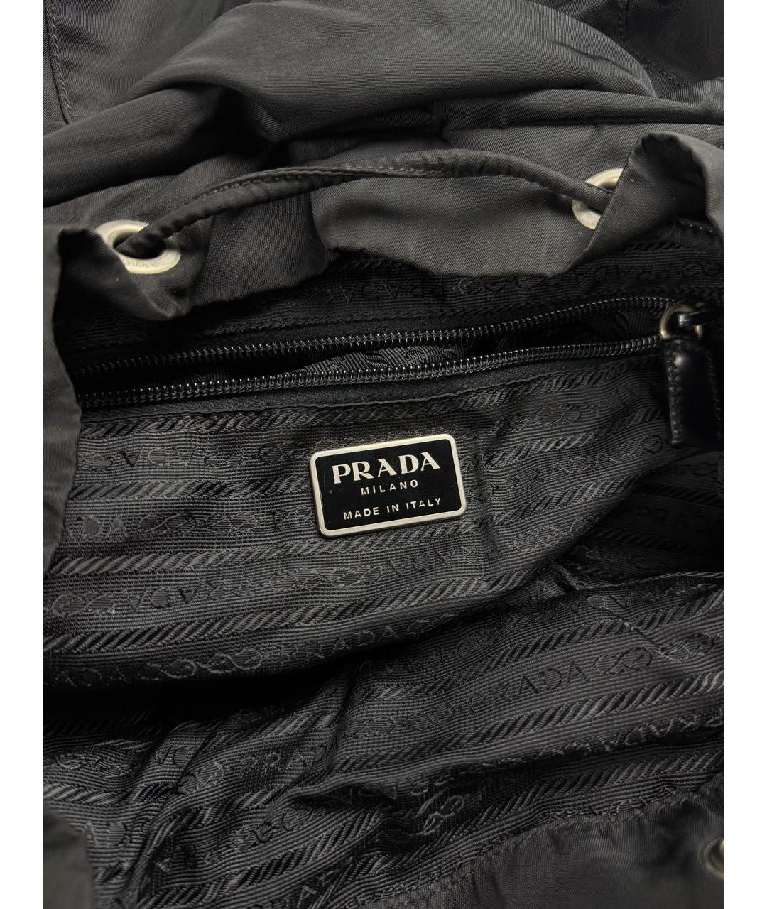 PRADA Черный нейлоновый рюкзак, фото 3