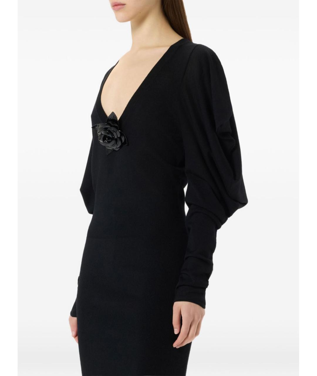 BLUMARINE Черное шерстяное коктейльное платье, фото 4