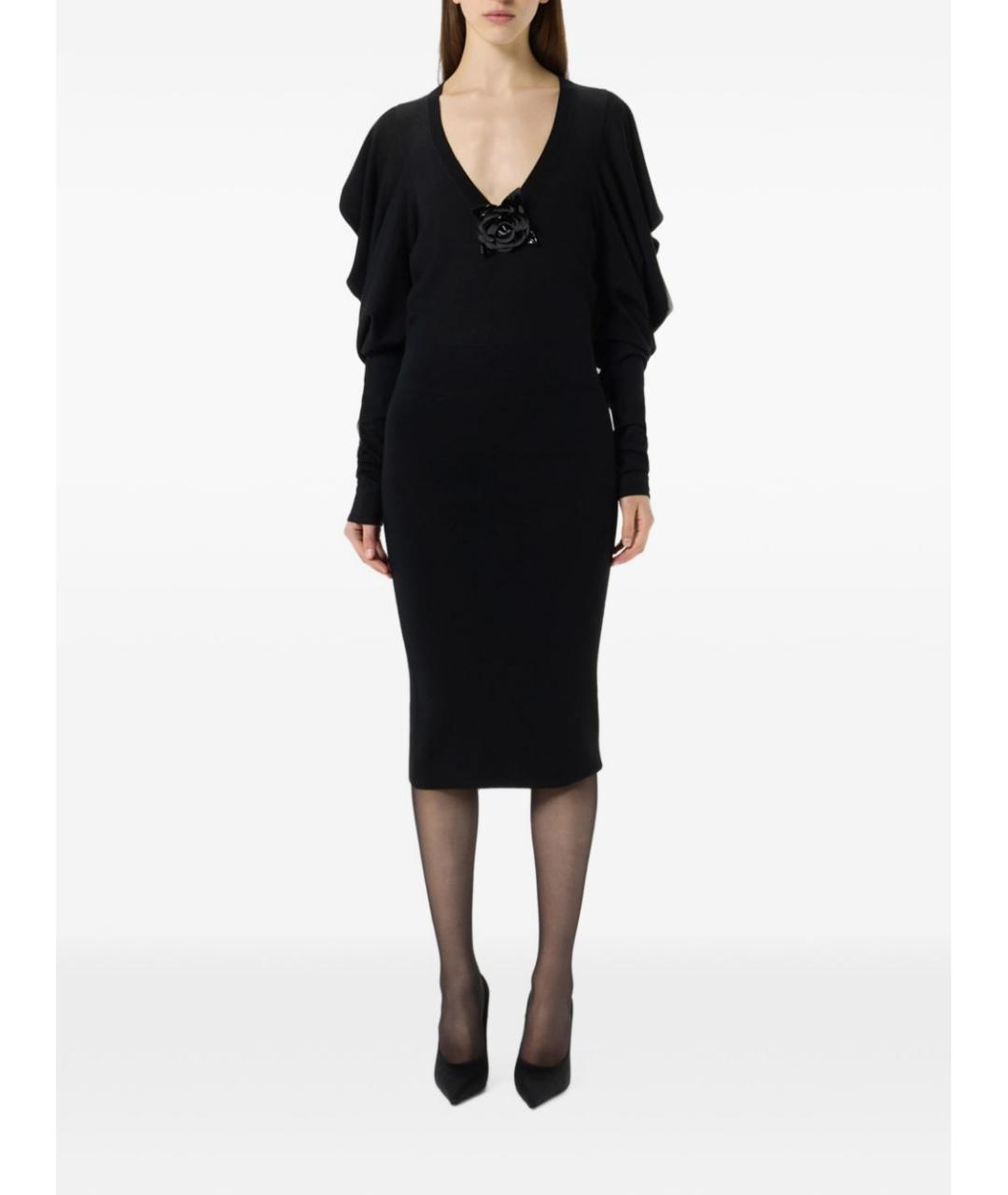 BLUMARINE Черное шерстяное коктейльное платье, фото 3