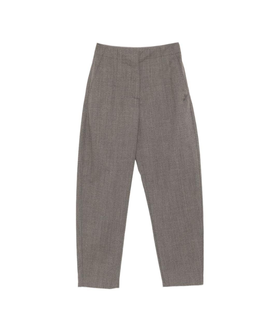 JACQUEMUS Коричневые хлопковые прямые брюки, фото 1