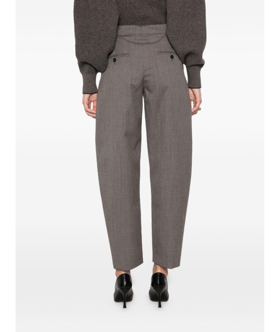 JACQUEMUS Коричневые хлопковые прямые брюки, фото 3