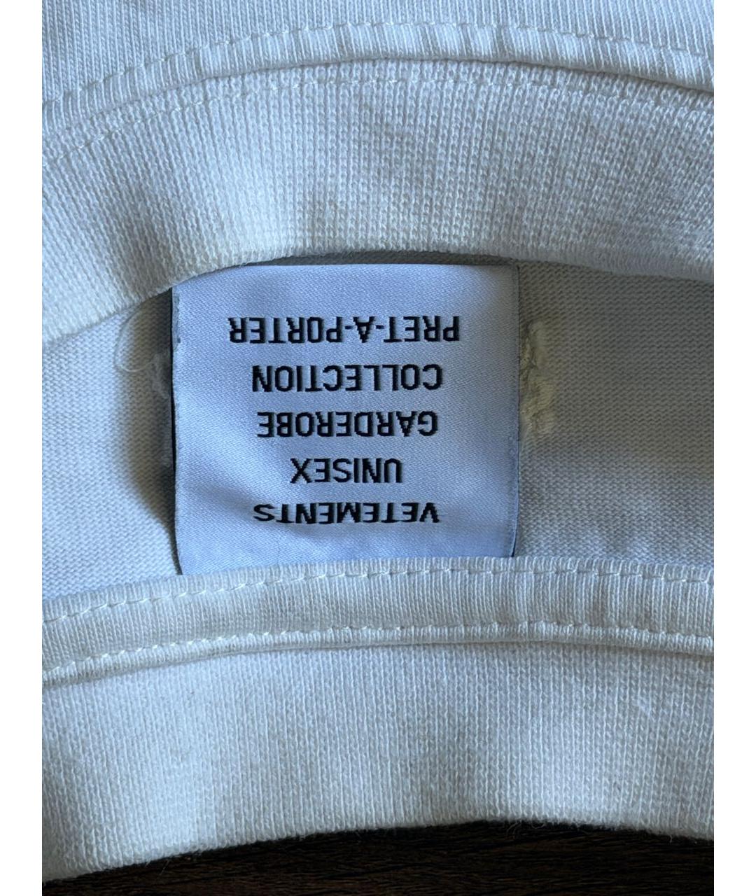 VETEMENTS Белая хлопковая футболка, фото 3