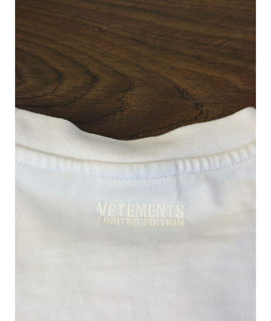 VETEMENTS Белая хлопковая футболка, фото 5